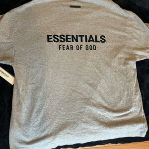 Essentials Heather Gray Tee with Black Tag